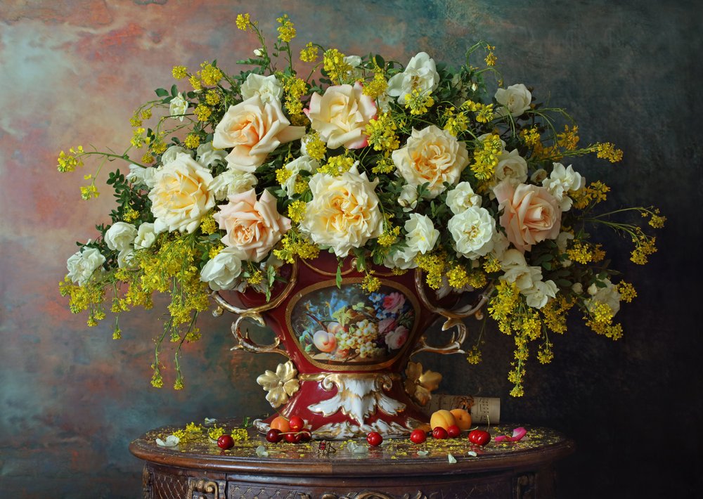 Still Life with Roses by Andrey Morozov