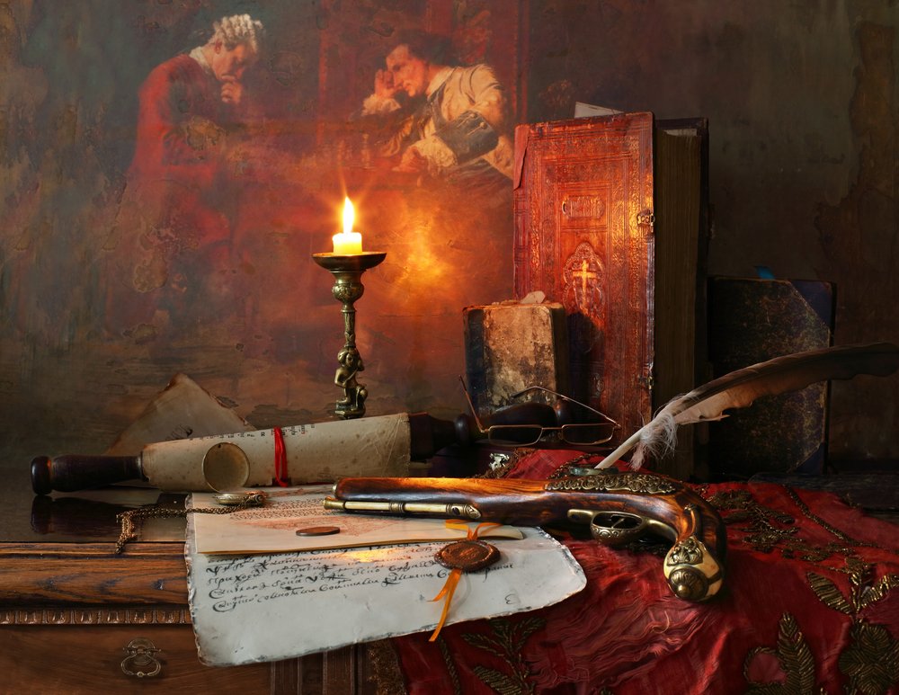 Vintage Candlelit Study by Andrey Morozov