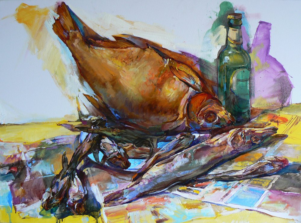 Colorful Fish Still Life by Andrii Kutsachenko