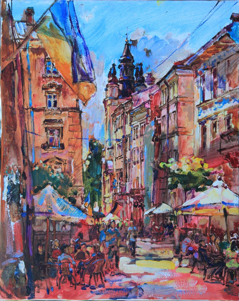 Lively Ukrainian Street by Andrii Kutsachenko