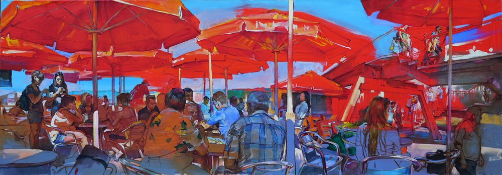 Red Umbrellas Cafe by Andrii Kutsachenko