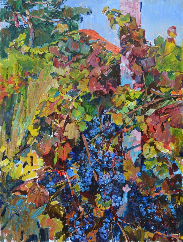 Vibrant Autumn Vineyard by Andrii Kutsachenko