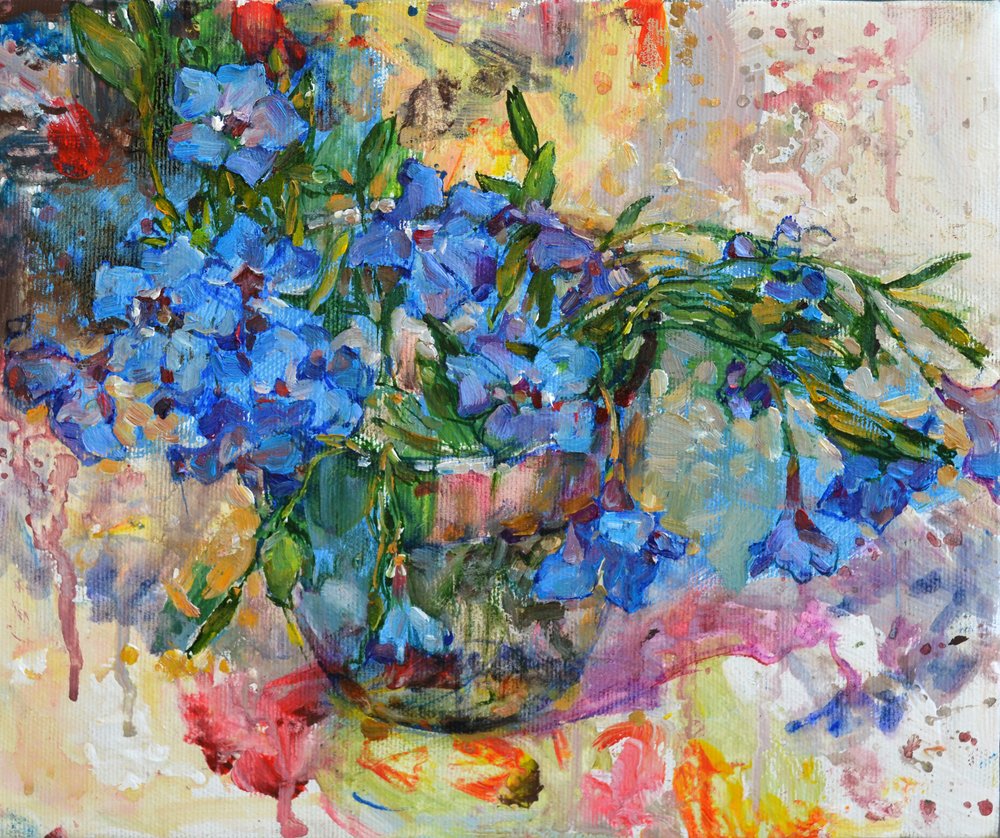 Vibrant Blue Blooms by Andrii Kutsachenko