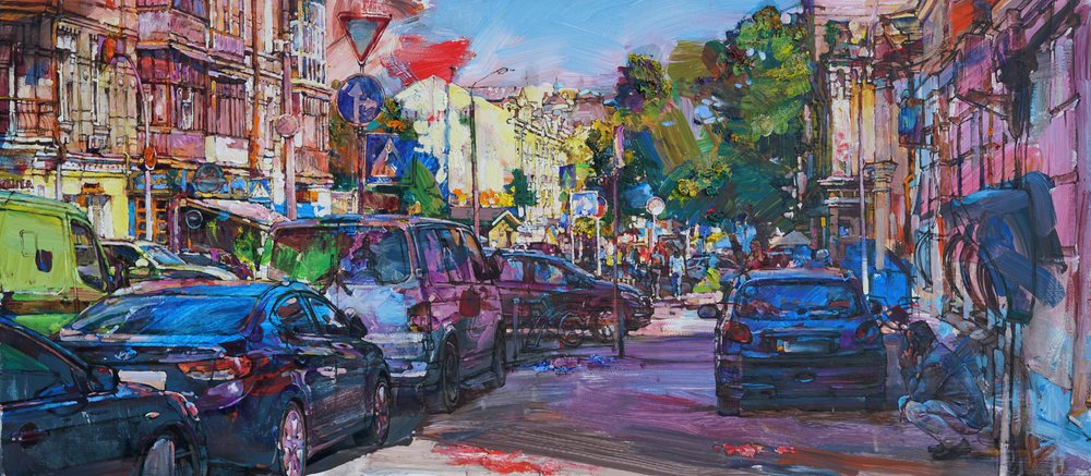 Vibrant City Street by Andrii Kutsachenko