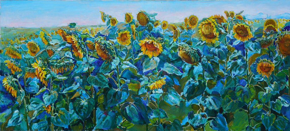 Vibrant Sunflower Field by Andrii Kutsachenko