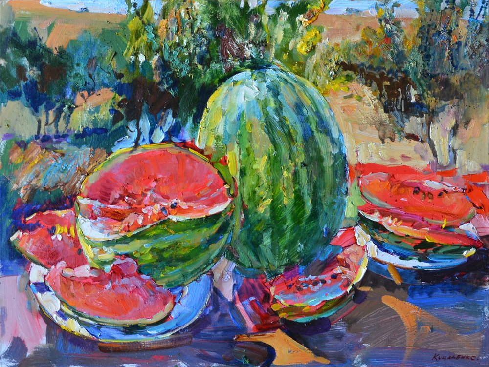 Vibrant Watermelon Still Life by Andrii Kutsachenko