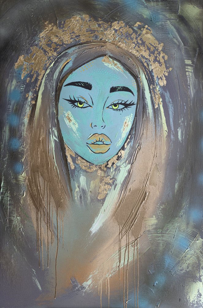 Serene Golden Goddess by Anete Purina-Purite