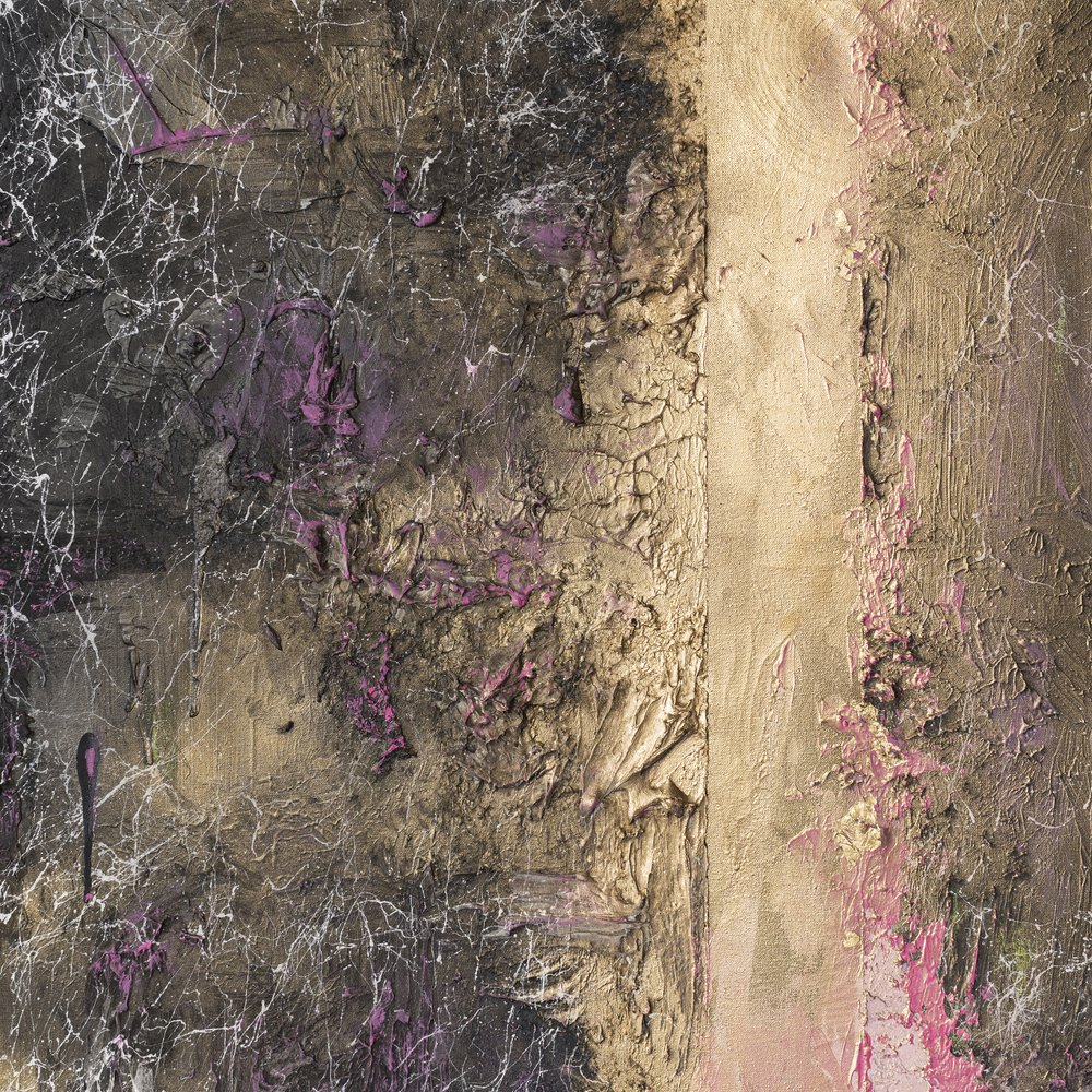 Textured Golden Purple by Anete Purina-Purite