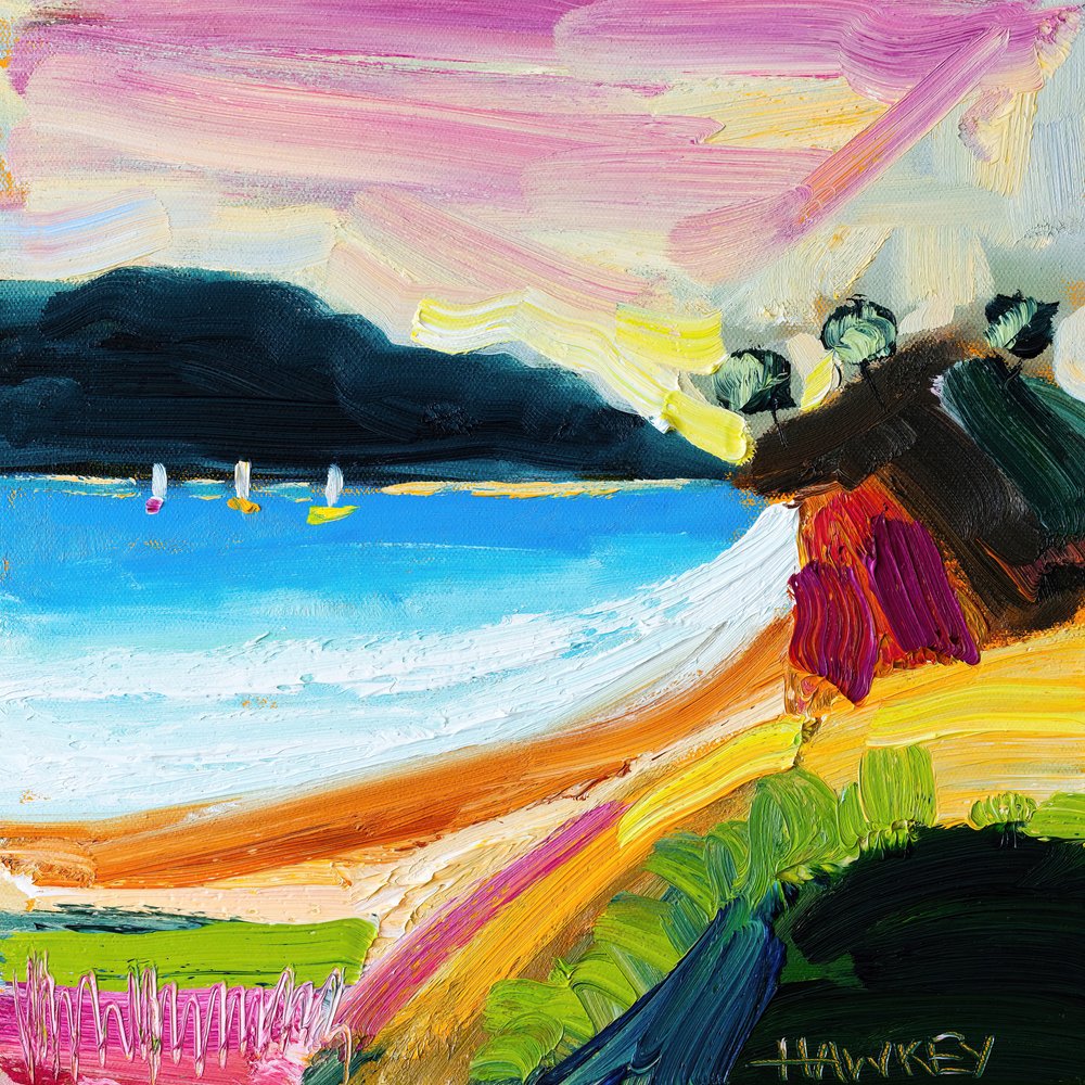 Colorful Beach Landscape by Angela Hawkey