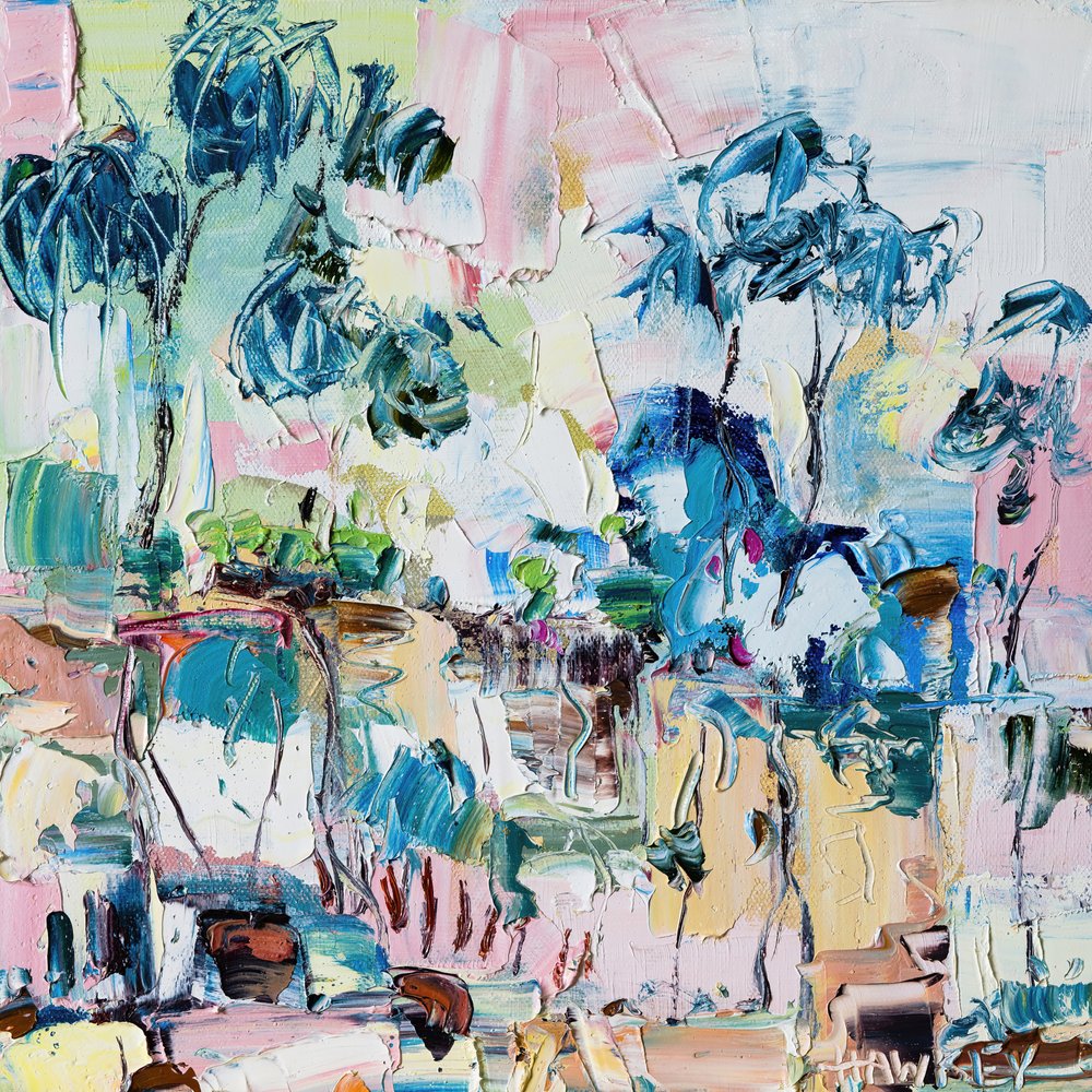 Lively Cafe Abstract by Angela Hawkey