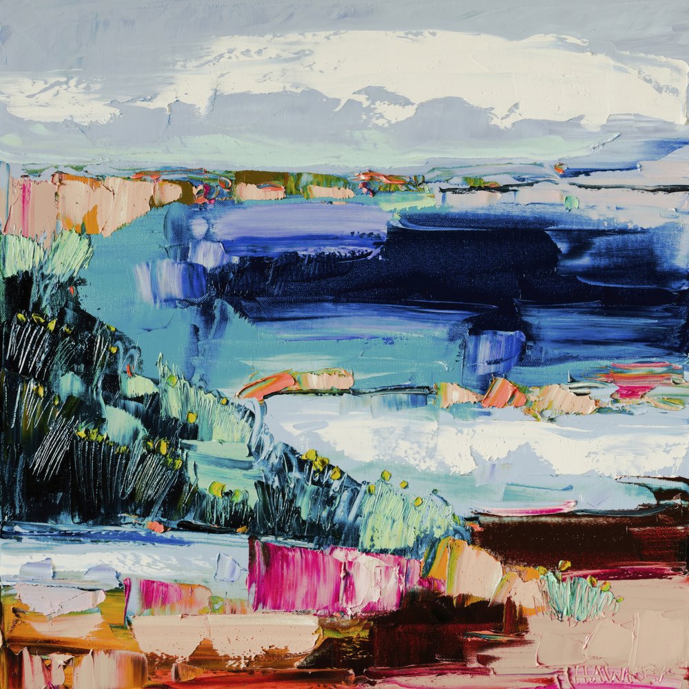 Vibrant Coastal Abstraction by Angela Hawkey