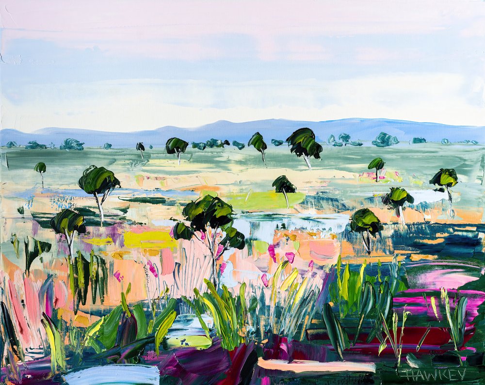 Vibrant Field Landscape by Angela Hawkey