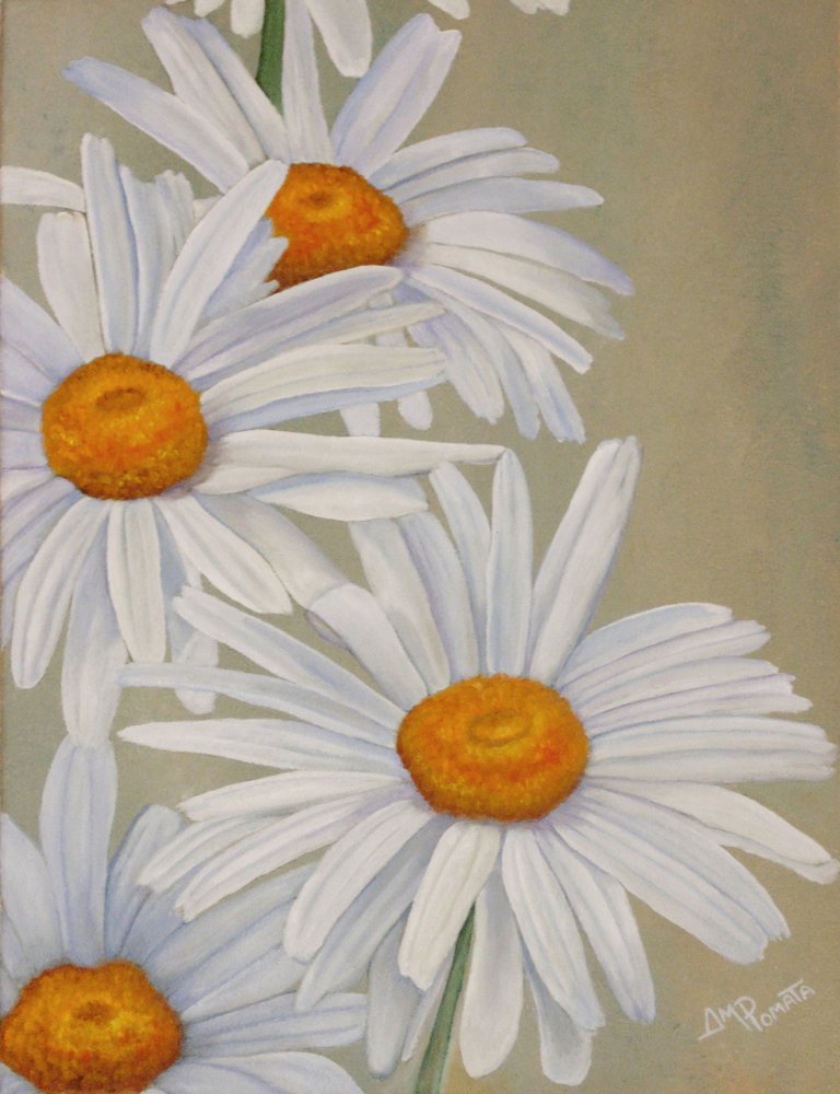 Cheerful White Daisies by Angeles M. Pomata