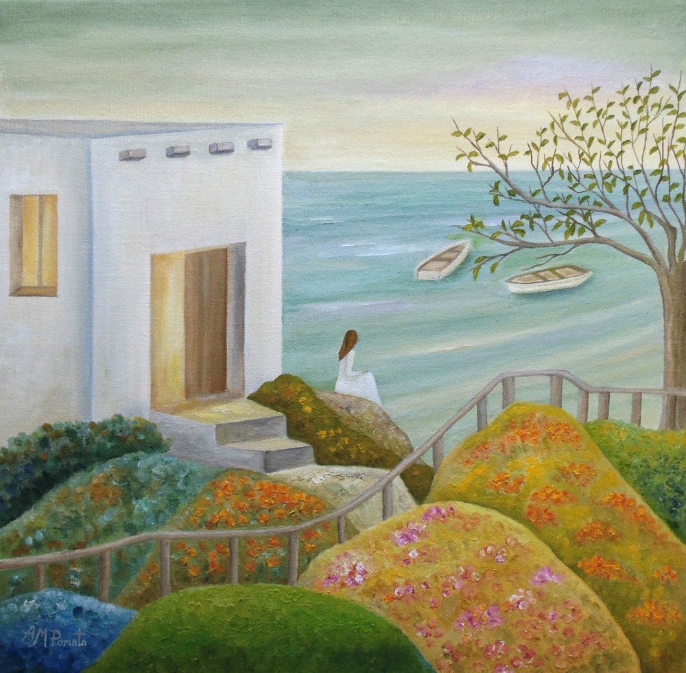 Coastal Garden Serenity by Angeles M. Pomata