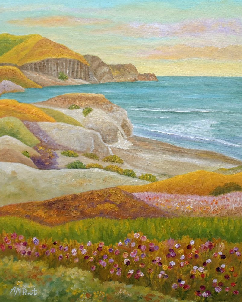 Coastal Wildflower Landscape by Angeles M. Pomata