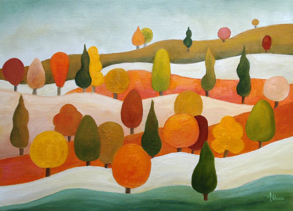 Colorful Autumn Hills by Angeles M. Pomata