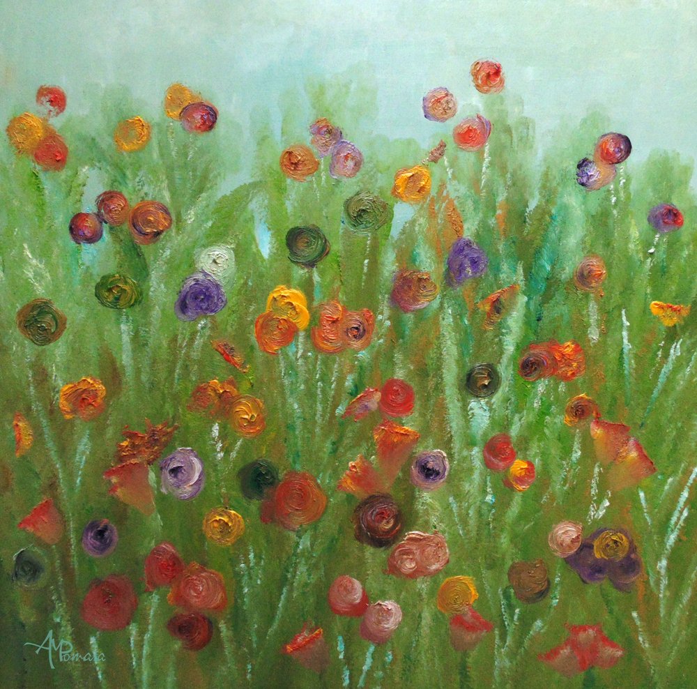 Colorful Flower Field by Angeles M. Pomata