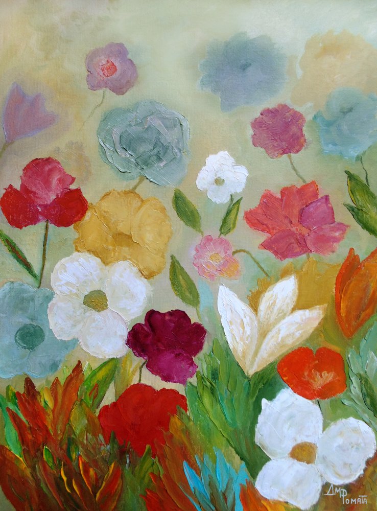 Colorful Impressionist Garden by Angeles M. Pomata