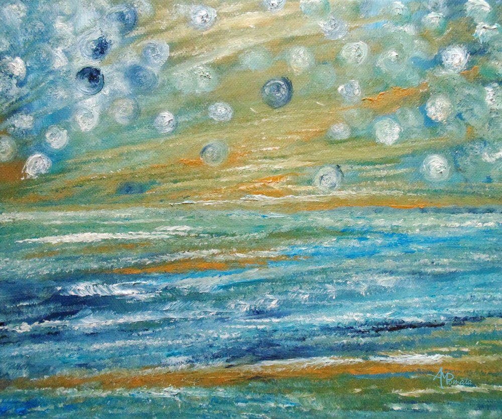 Dreamy Aqua Bubbles by Angeles M. Pomata