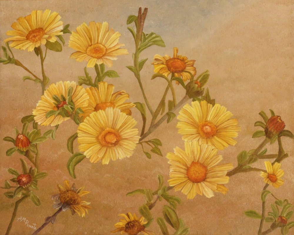 Golden Garden Blooms by Angeles M. Pomata