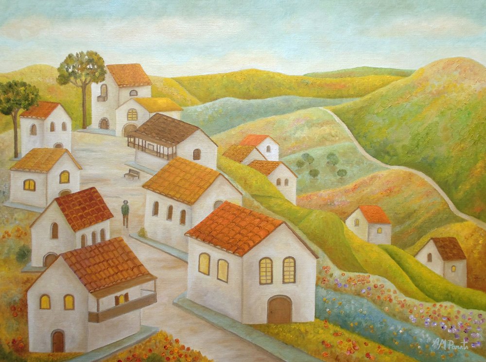 Idyllic Hilltop Village by Angeles M. Pomata