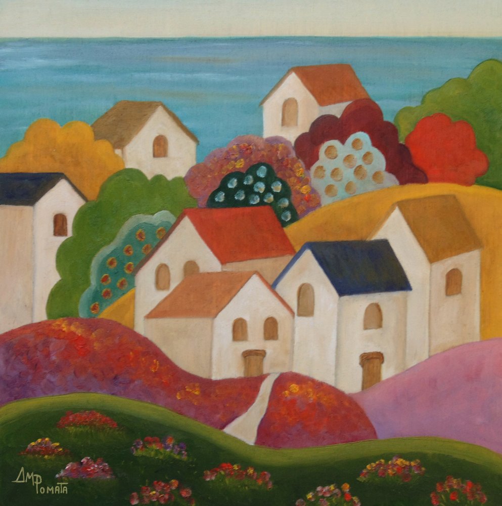 Idyllic Mediterranean Village by Angeles M. Pomata
