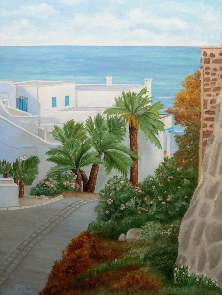 Mediterranean Seaside Village by Angeles M. Pomata