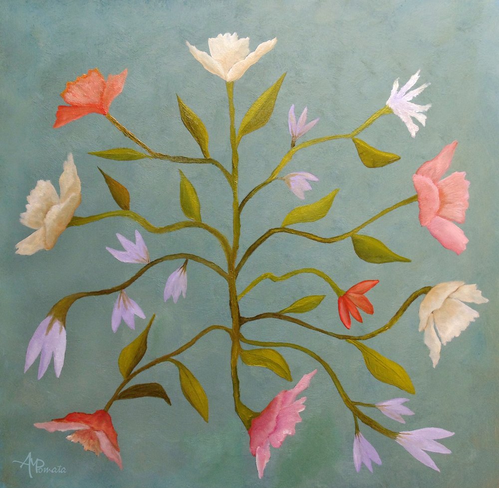 Pastel Garden Blooms by Angeles M. Pomata