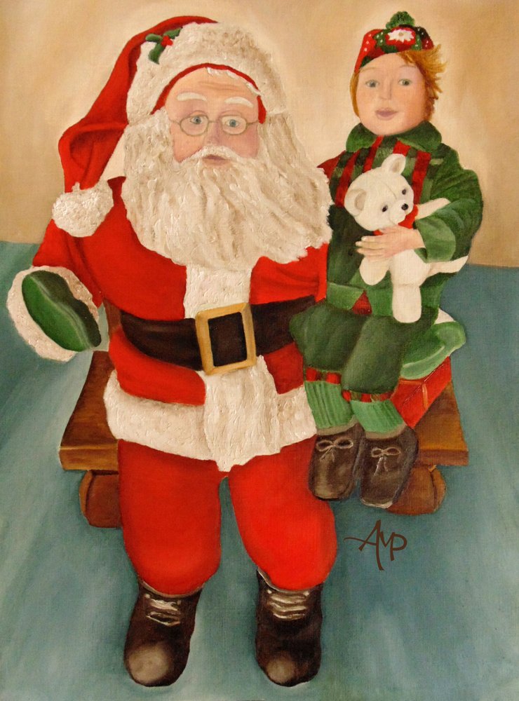 Santa and Christmas Elf by Angeles M. Pomata