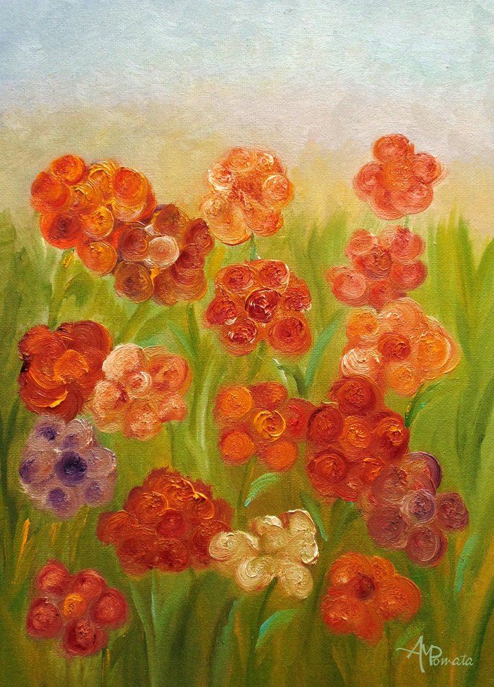 Vibrant Floral Field by Angeles M. Pomata