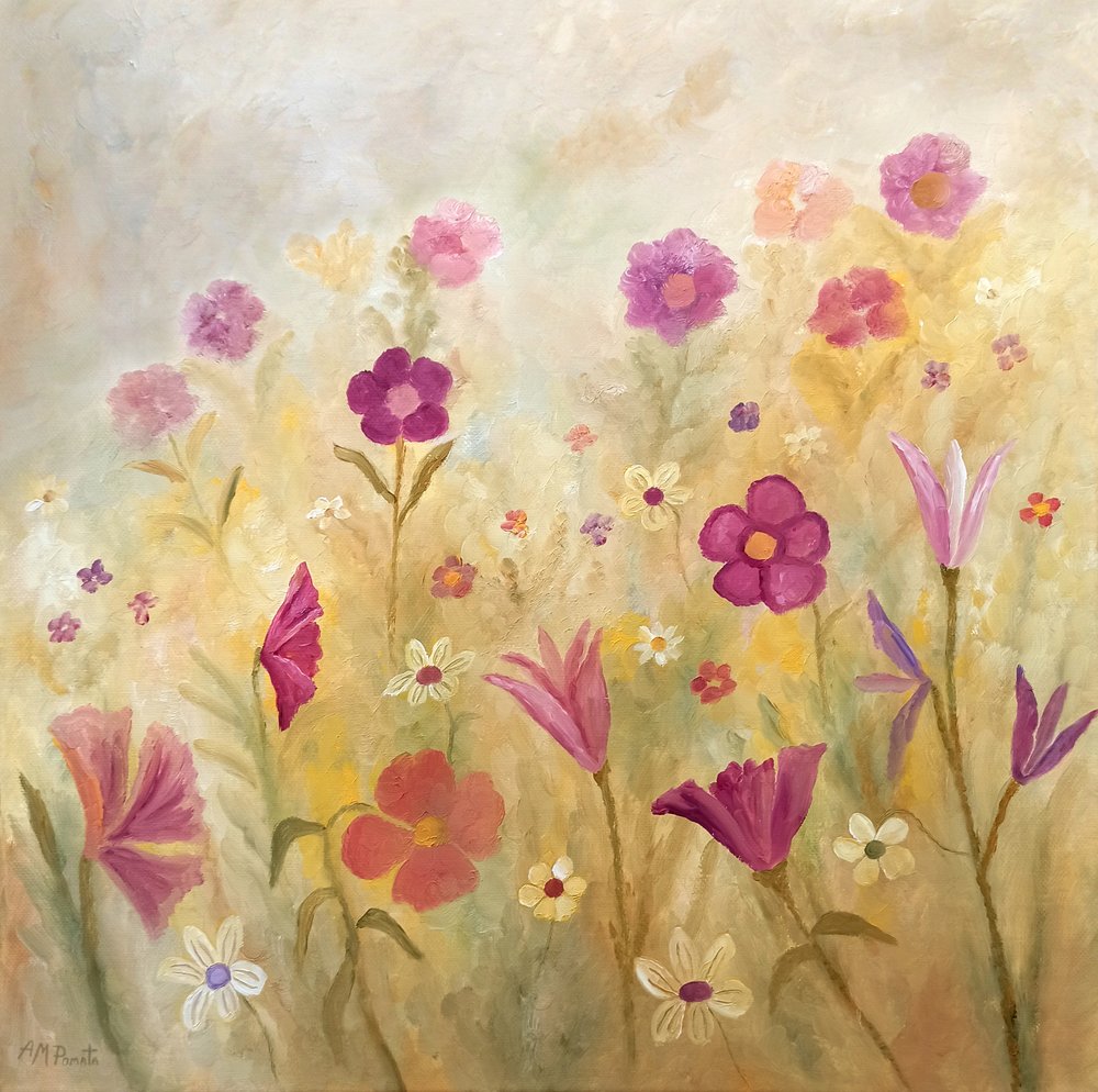 Vibrant Flower Field by Angeles M. Pomata
