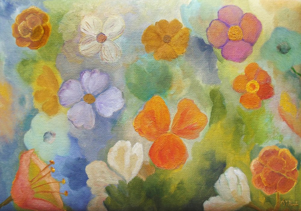 Vibrant Garden Blooms by Angeles M. Pomata