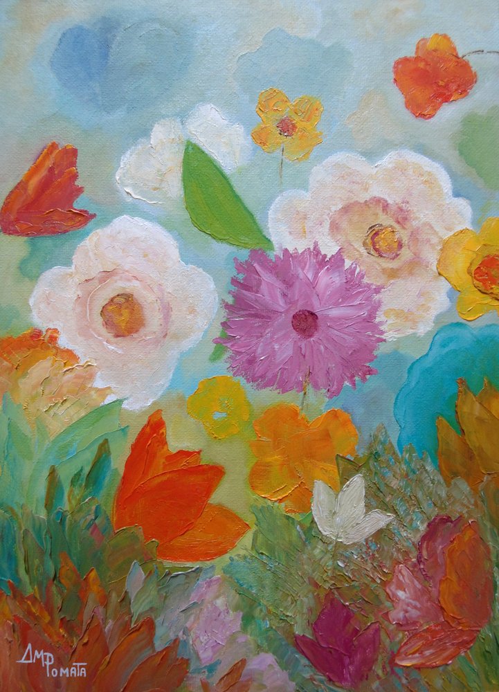 Vibrant Garden Blooms by Angeles M. Pomata