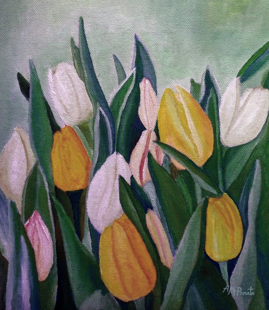 Vibrant Spring Tulips by Angeles M. Pomata