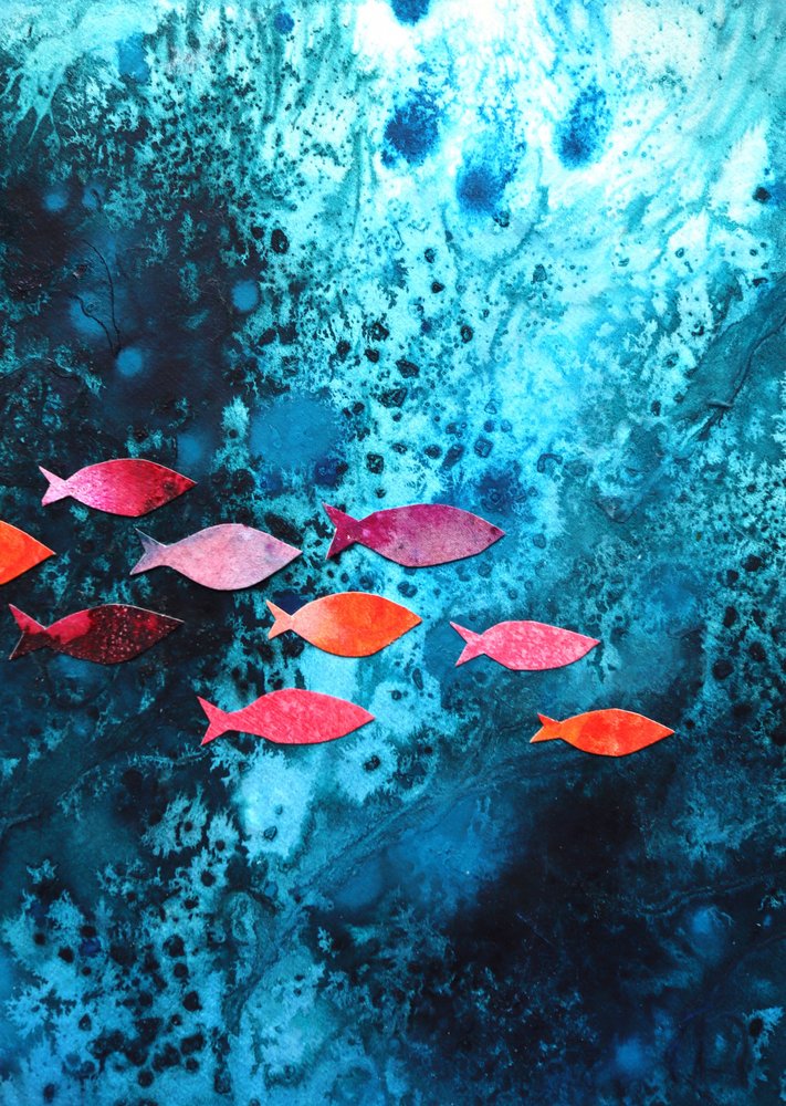 Colorful Ocean Fish by Ania Witwitzka