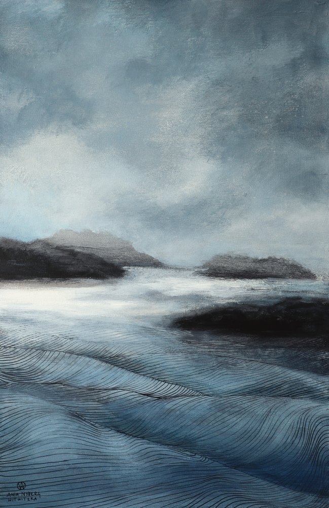 Misty Coastal Waves by Ania Witwitzka