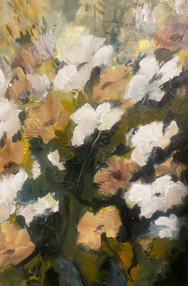 Painterly Garden Flowers by Anna-Karin Bergius