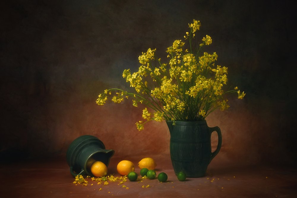 Yellow Flowers and Lemons by Anna Wan