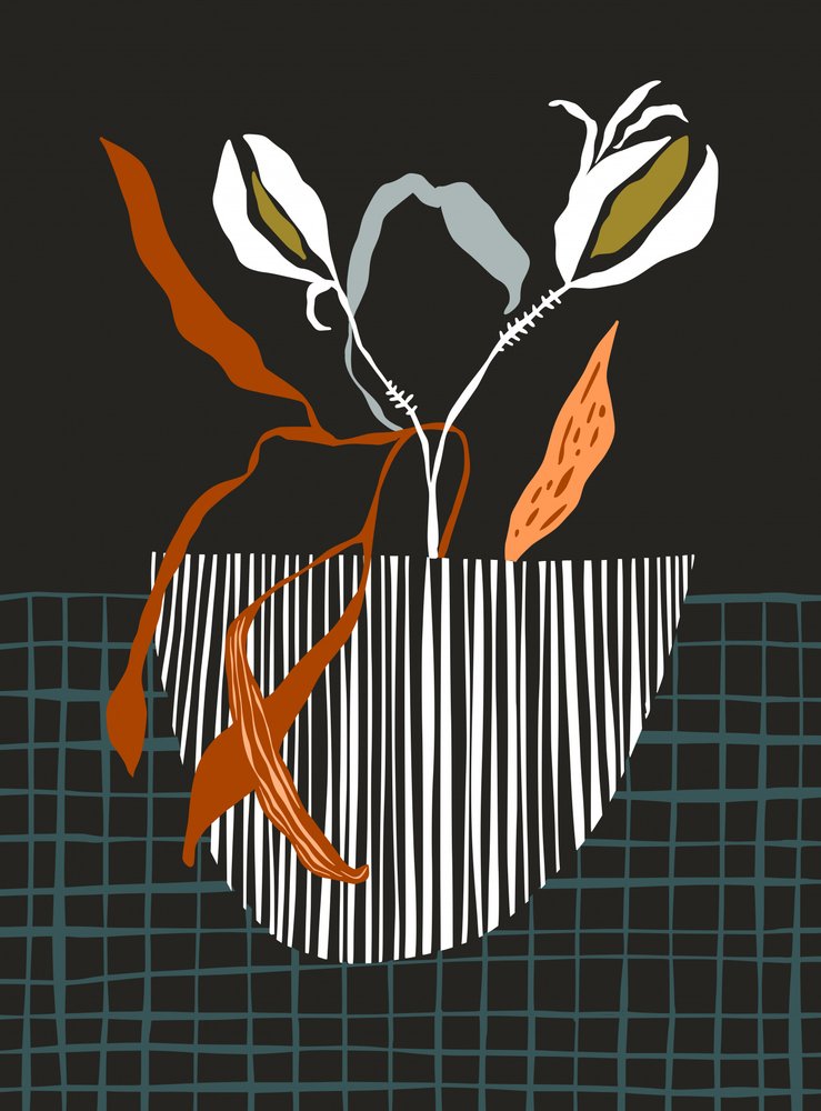 Abstract Striped Botanicals by Annick