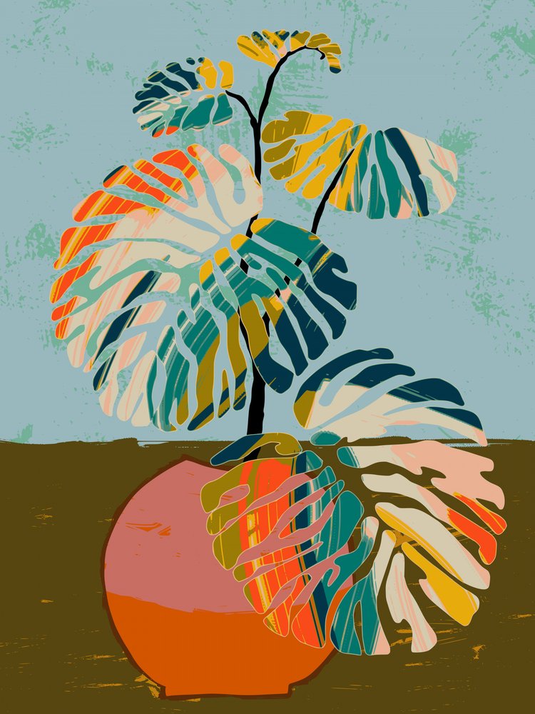 Abstract Tropical Monstera by Annick