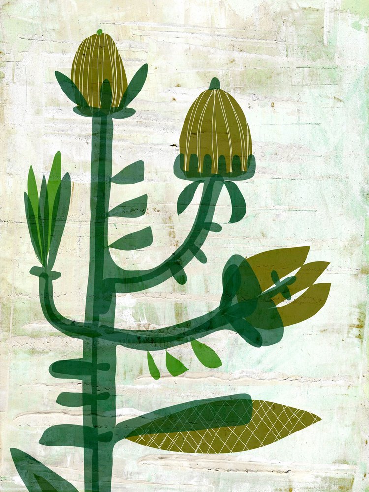 Modern Green Botanical by Annick