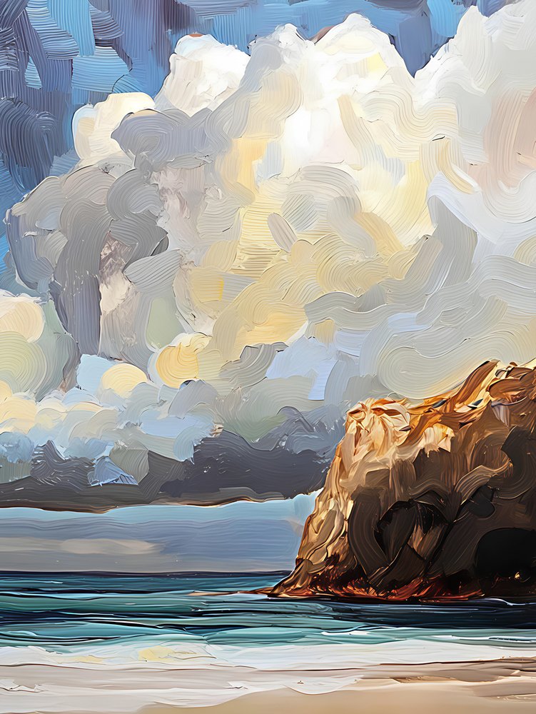 Clouds Over Golden Cliffs by Avanesova Elena