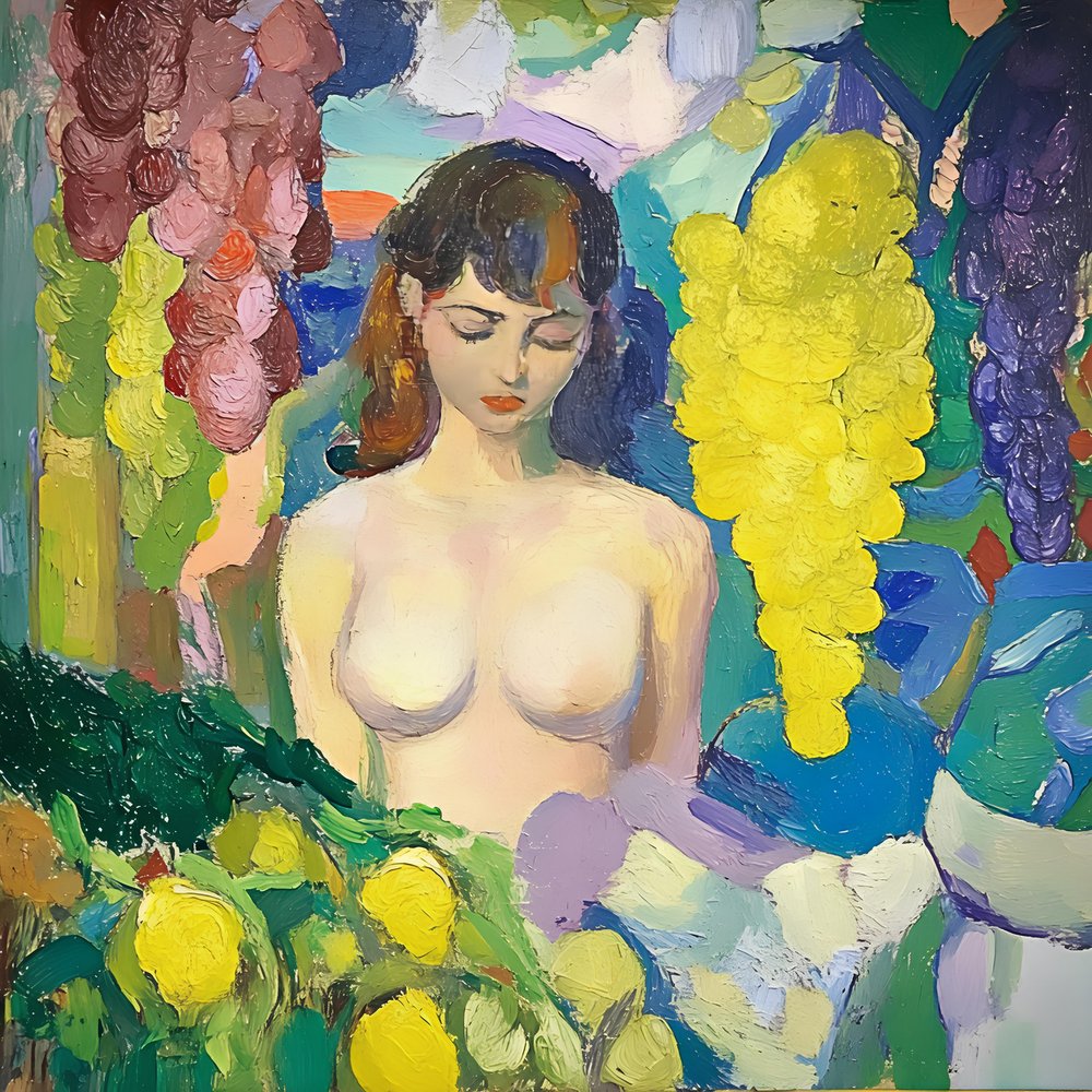 Serene Woman with Fruit by Avanesova Elena
