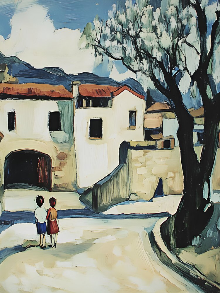 Village Children Stroll by Avanesova Elena