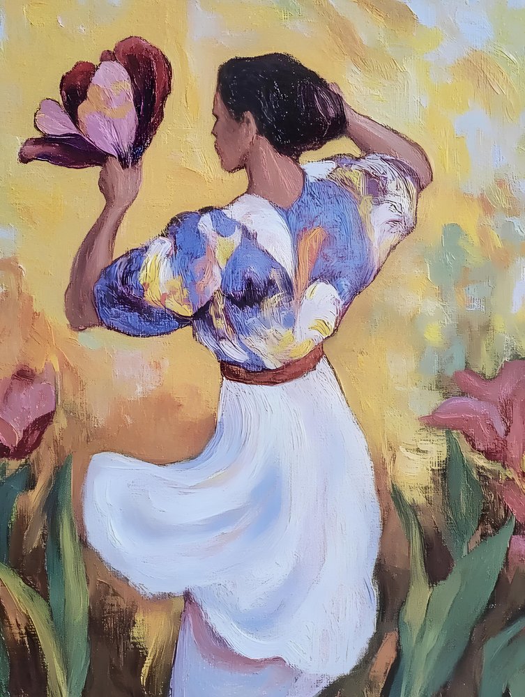 Woman in Floral Garden by Avanesova Elena