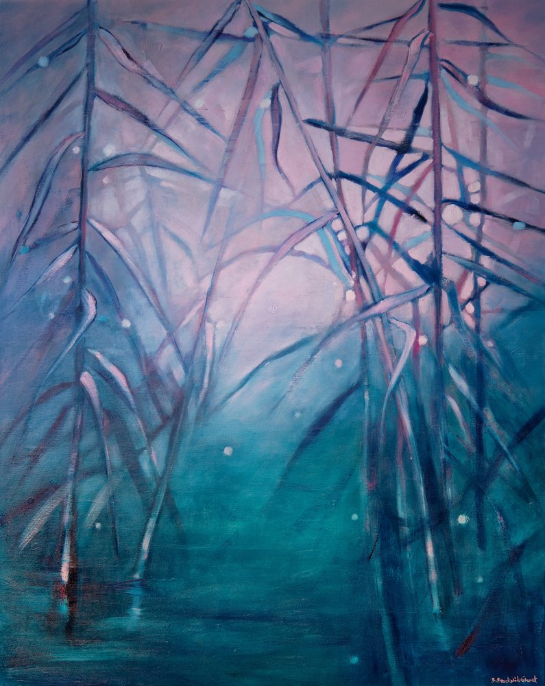 Misty Reeds At Twilight by Beata Brząkalik-Gburek