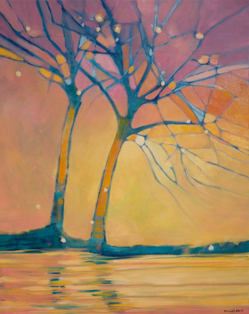 Vibrant Twilight Trees by Beata Brząkalik-Gburek