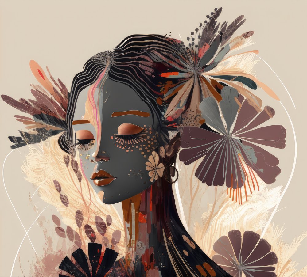 Serene Floral Portrait by Bella Eve