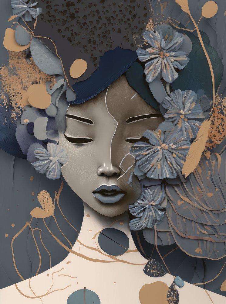 Serene Floral Woman by Bella Eve