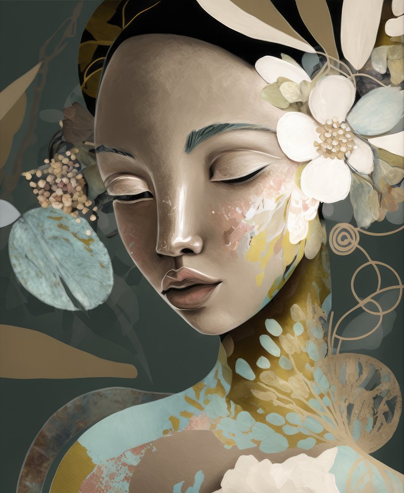 Serene Floral Woman by Bella Eve